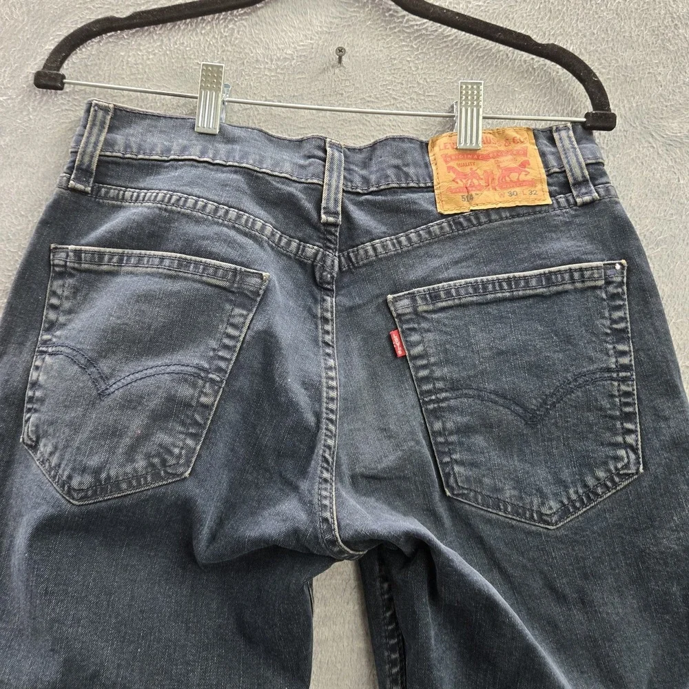 Levi's 514 Men Jeans 30X32 Dark Blue Denim Straight Button‎ 32